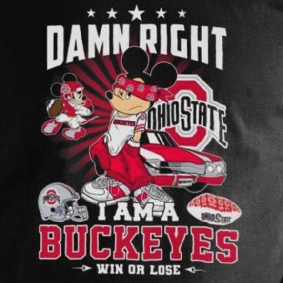 Mickey Mouse Ohio State Buckeyes Win or Lose Graphic T-Shirt Disney Sports Tee05 - Picture 2 of 5